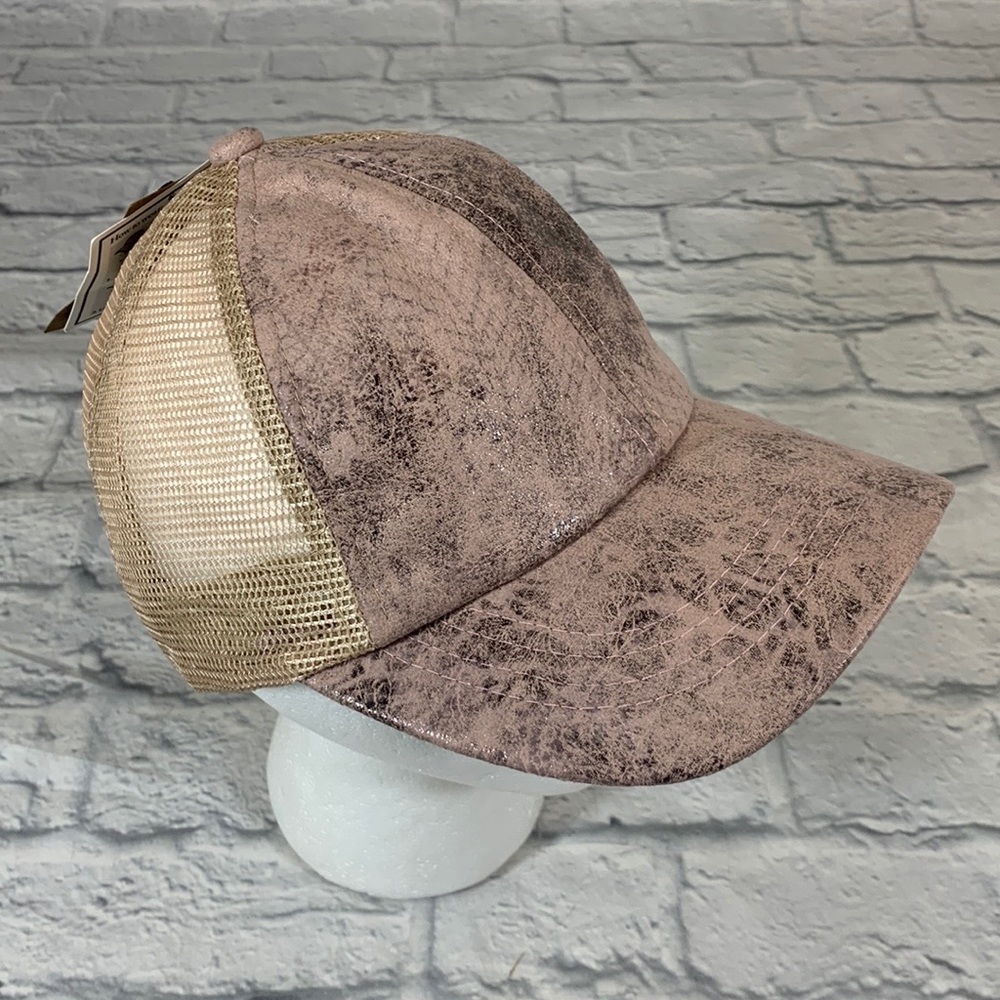 💰Bundle 3/$30 C.C Pony Cap CrissCross Pink Rose Tan Ponytail hat cap New NWT